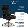 La-Z-Boy High Back Modern Executive Office Chair Vegan PU Leather in Black