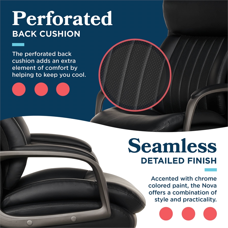 La-Z-Boy High Back Modern Executive Office Chair Vegan PU Leather in Black