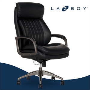 La-Z-Boy High Back Modern Executive Office Chair Vegan PU Leather in Black