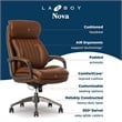 La-Z-Boy Modern Executive Office Chair Vegan PU Leather in Cognac Brown