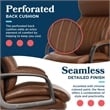 La-Z-Boy Modern Executive Office Chair Vegan PU Leather in Cognac Brown