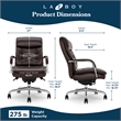 La-Z-Boy Sonata Executive MidBack Office Chair Bonded Leather Brown and Chrome