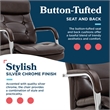 La-Z-Boy Sonata Executive MidBack Office Chair Bonded Leather Brown and Chrome
