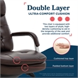 La-Z-Boy Sonata Executive MidBack Office Chair Bonded Leather Brown and Chrome