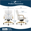 La-Z-Boy Symphony Executive Office Chair Bonded Leather White and Gold