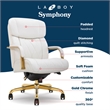La-Z-Boy Symphony Executive Office Chair Bonded Leather White and Gold