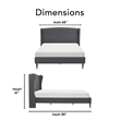 Finch Elmhurst Solid Wood Wing Bed Frame Queen Size in Gray