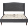 Finch Elmhurst Solid Wood Wing Bed Frame Queen Size in Gray