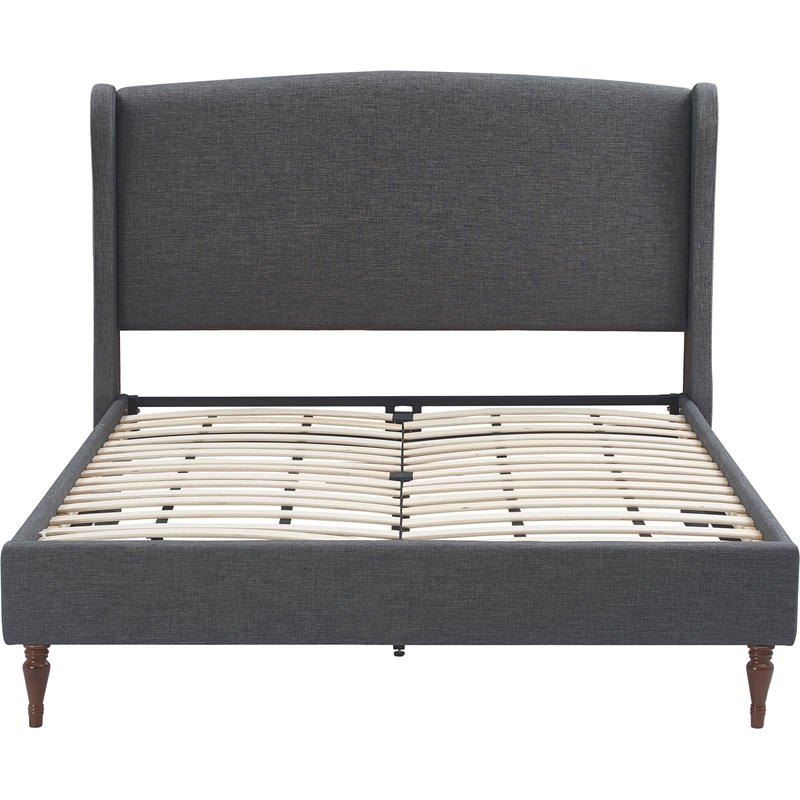 Finch Elmhurst Solid Wood Wing Bed Frame King Size in Gray