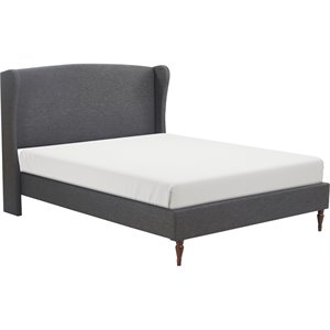 Finch Elmhurst Solid Wood Wing Bed Frame King Size in Gray