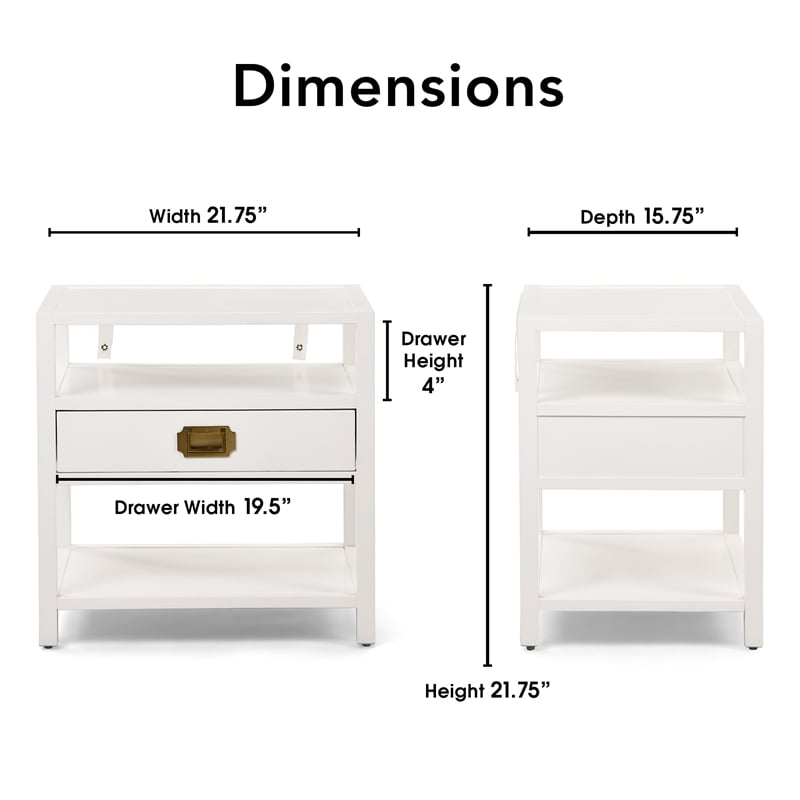 Finch Lockwood Side Table White