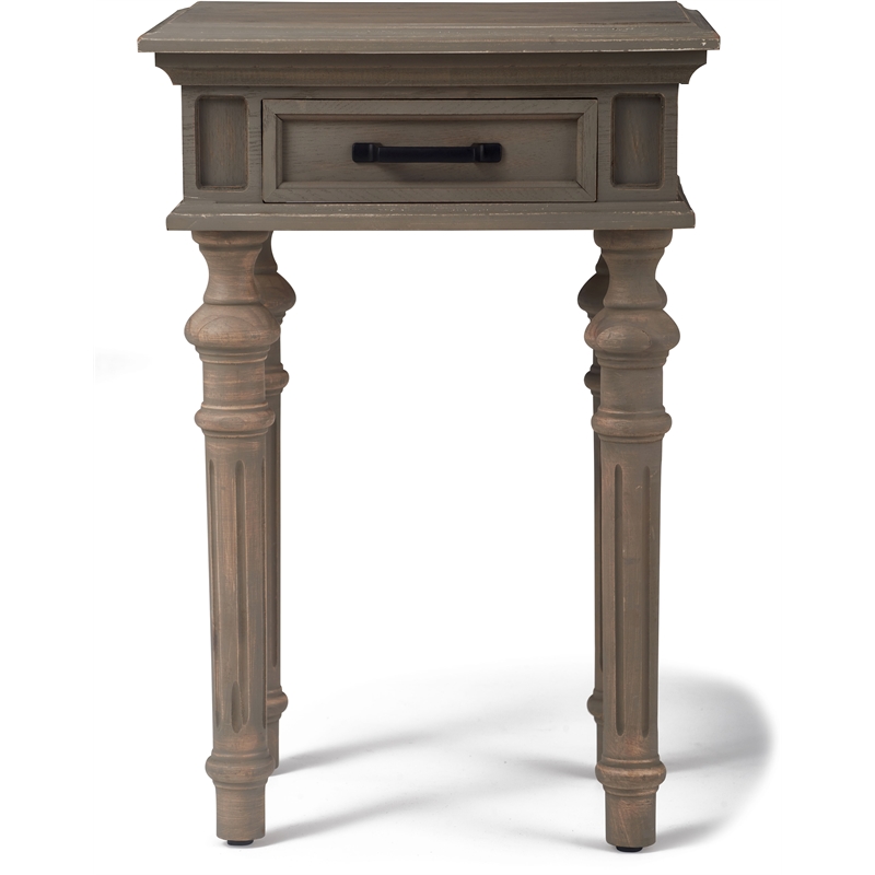 Finch Cassatt 1 Drawer Side Table Gray