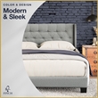 Finch Adler Upholstered Bed King Size Grey