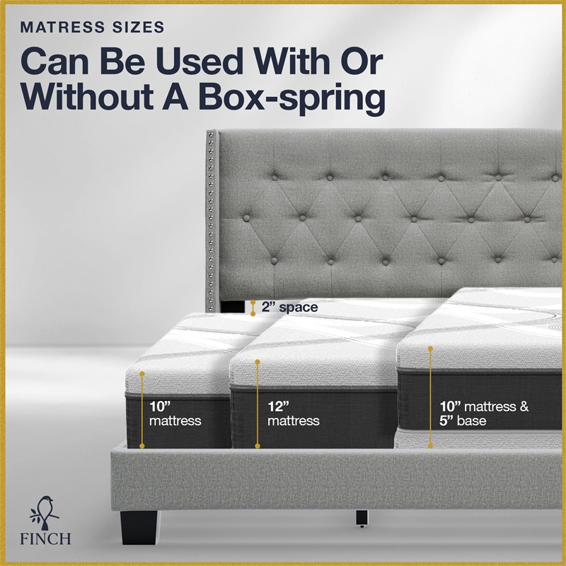 Finch Adler Upholstered Bed King Size Grey