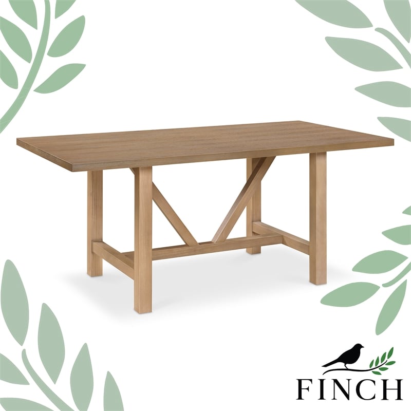 Finch Grant Wood Dining Table in Rustic Beige