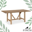 Finch Grant Wood Dining Table in Rustic Beige