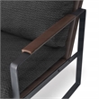 Finch Everett Faux Leather Mid-Century Modern Accent Chair Removable Covers Gray