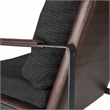 Finch Everett Faux Leather Mid-Century Modern Accent Chair Removable Covers Gray