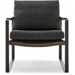 Finch Everett Faux Leather Mid-Century Modern Accent Chair Removable Covers Gray