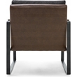 Finch Everett Faux Leather Mid-Century Modern Accent Chair Removable Covers Gray