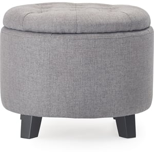 Finch Bennett Round Storage Ottoman Gray