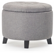 Finch Bennett Round Storage Ottoman Gray