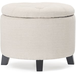 Finch Bennett Round Storage Ottoman Ivory