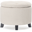 Finch Bennett Round Storage Ottoman Ivory