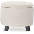 Finch Bennett Round Storage Ottoman Ivory