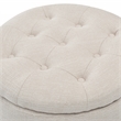 Finch Bennett Round Storage Ottoman Ivory