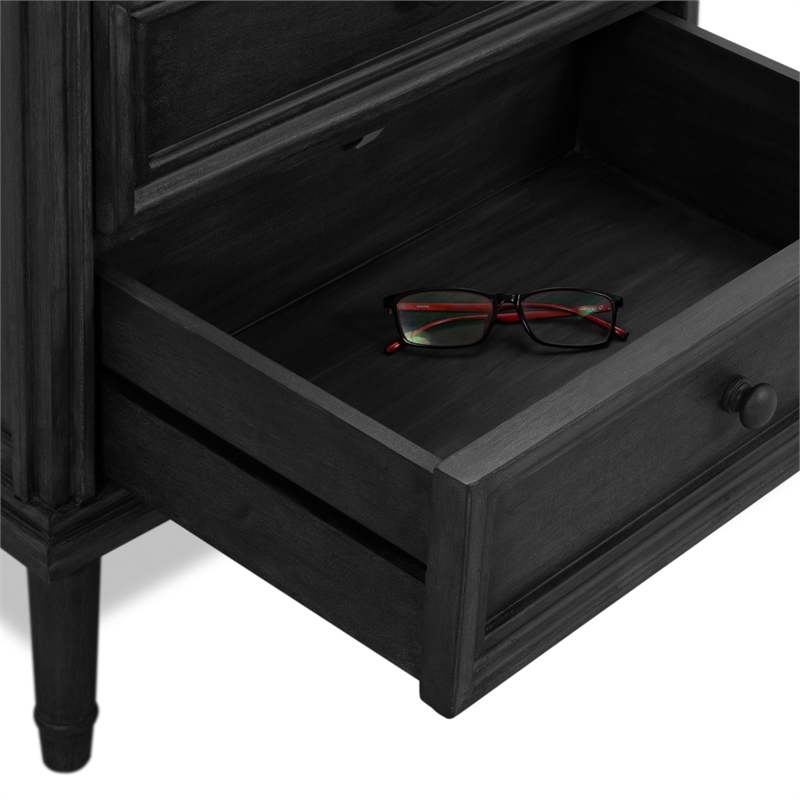 Finch Webster 3 Drawer Storage Cabinet Dark Gray