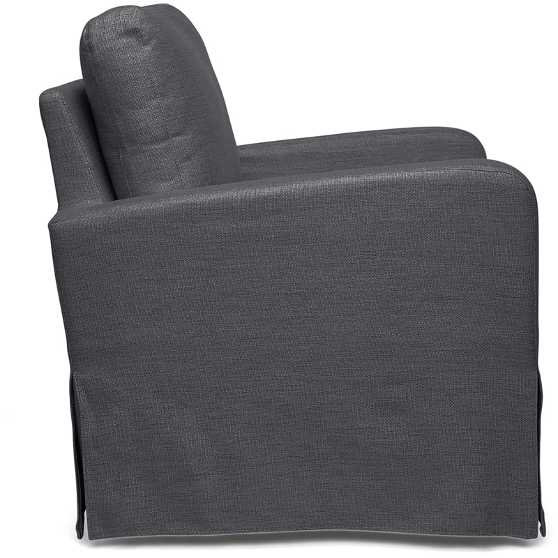 Finch Kingsley Upholstered Fabric Skirted Arm Chair with Curved Arms in Gray