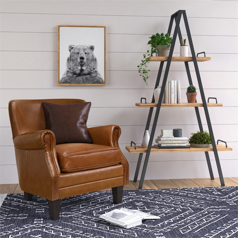 Finch Morris A-Frame Wood & Metal Bookshelf in Natural and Black