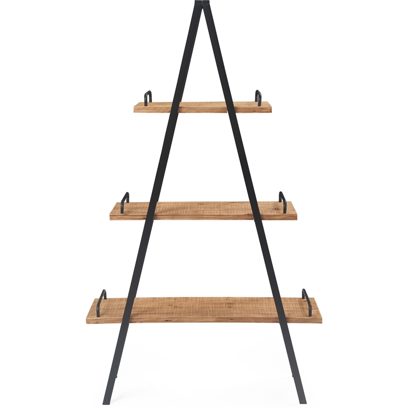 Finch Morris A-Frame Wood & Metal Bookshelf in Natural and Black