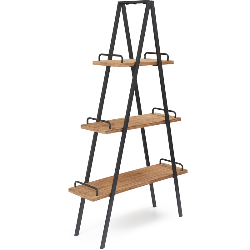 Finch Morris A-Frame Wood & Metal Bookshelf in Natural and Black