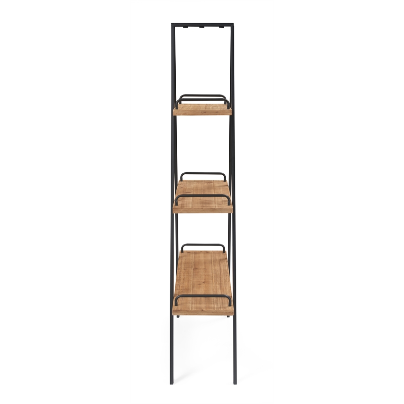 Finch Morris A-Frame Wood & Metal Bookshelf in Natural and Black
