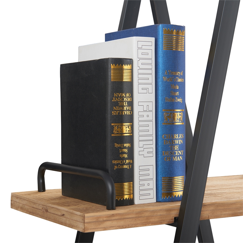 Finch Morris A-Frame Wood & Metal Bookshelf in Natural and Black