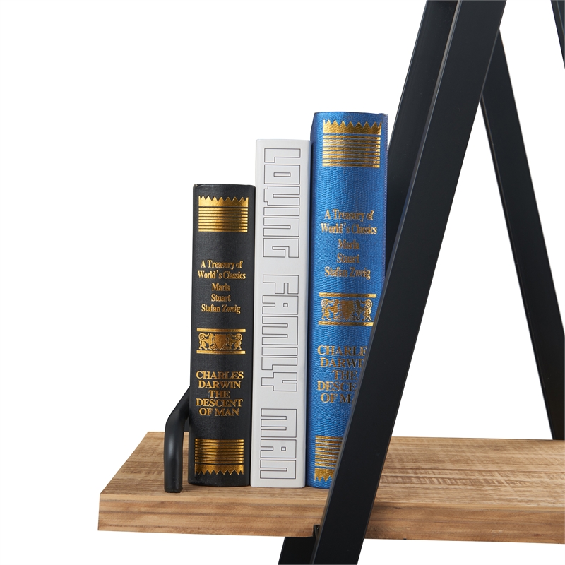 Finch Morris A-Frame Wood & Metal Bookshelf in Natural and Black