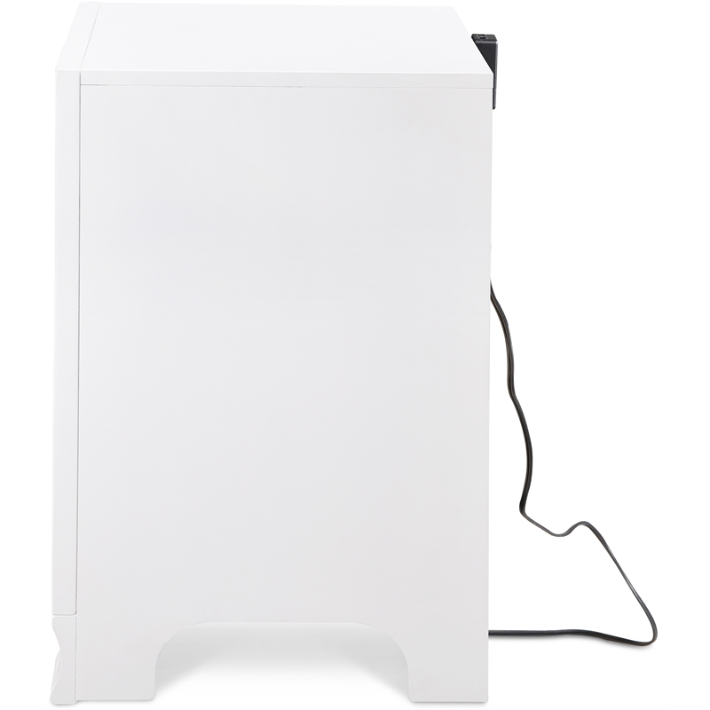 ClickDecor Edmond 3 Drawer Nightstand with USB White