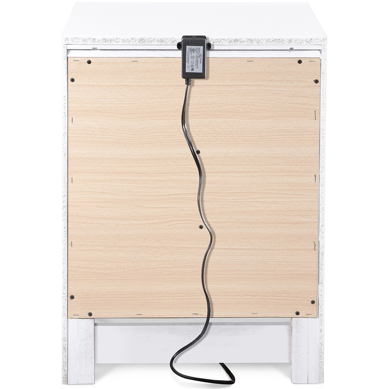 ClickDecor Edmond 3 Drawer Nightstand with USB White