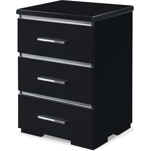 Finch Belmont 3 Drawer Nightstand Black