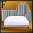 Finch Gramercy Channel Tufted Upholstered Bed King Size Grey Velvet