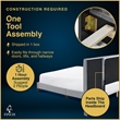 Finch Gramercy Channel Tufted Upholstered Bed Queen Size Grey Velvet