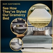Finch Gramercy Channel Tufted Upholstered Bed Queen Size Grey Velvet
