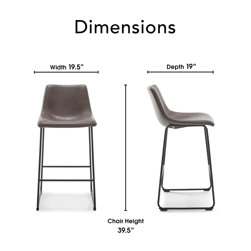 Finch Jackson Bar Stool Set of 2 Brown