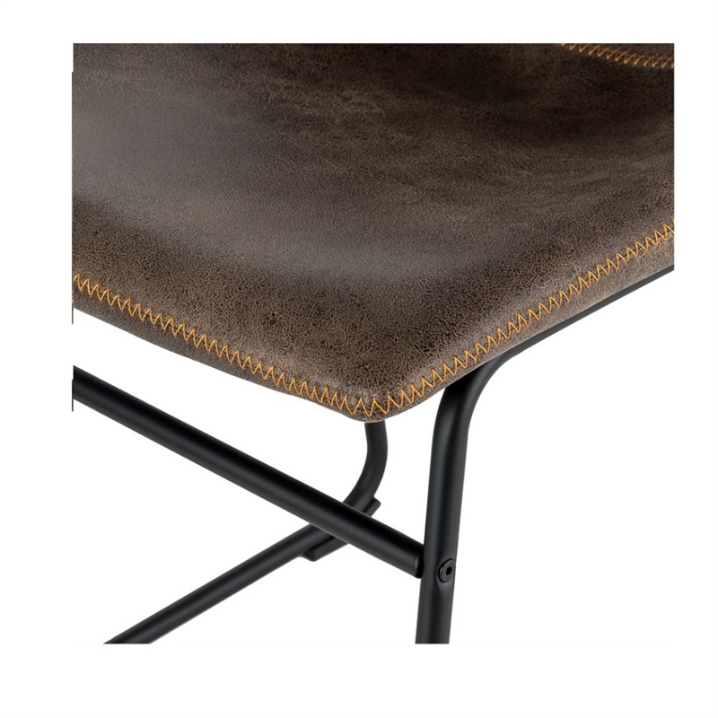 Finch Jackson Natural Distressed Leather Chair in Brown (Set of 2)