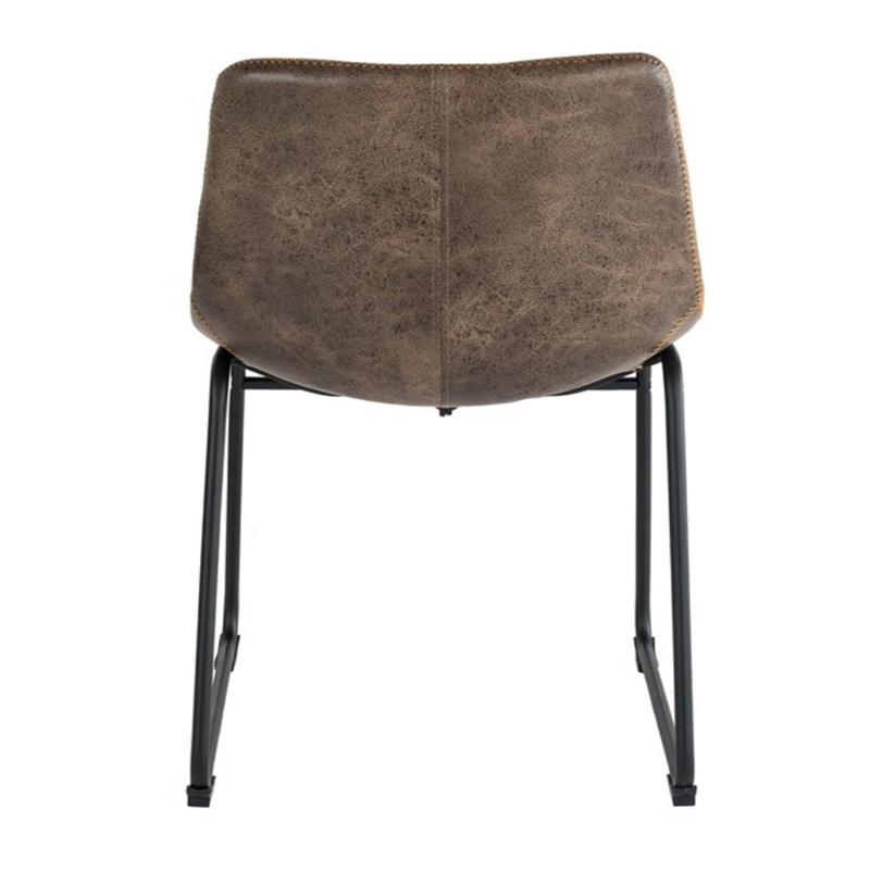Finch Jackson Natural Distressed Leather Chair in Brown (Set of 2)