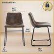 Finch Jackson Natural Distressed Leather Chair in Brown (Set of 2)