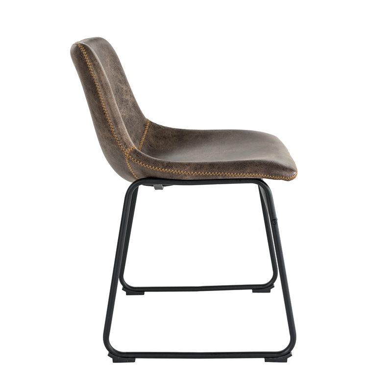 Finch Jackson Natural Distressed Leather Chair in Brown (Set of 2)
