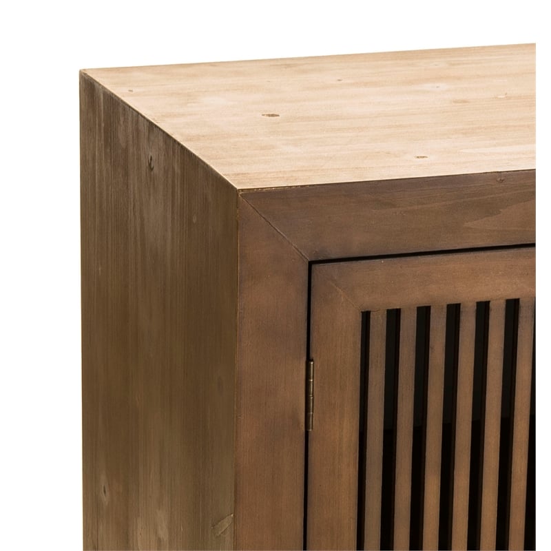 Finch Sawyer Solid Ash Wood Frame 3-Doors Cabinet in Brown